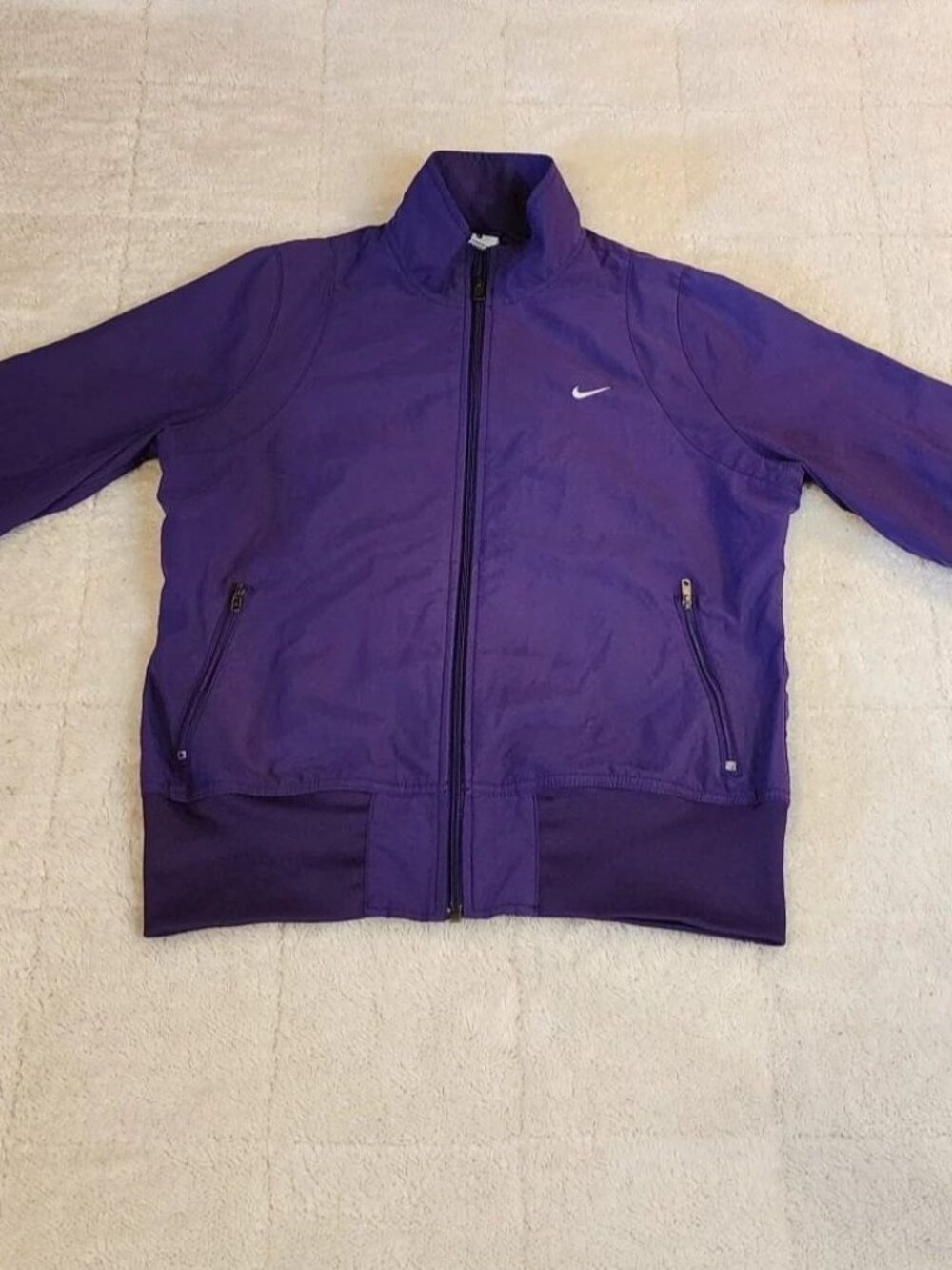 Nike Womens Purple Zip Up Jacket Running Track Athletic Lightweight Size L